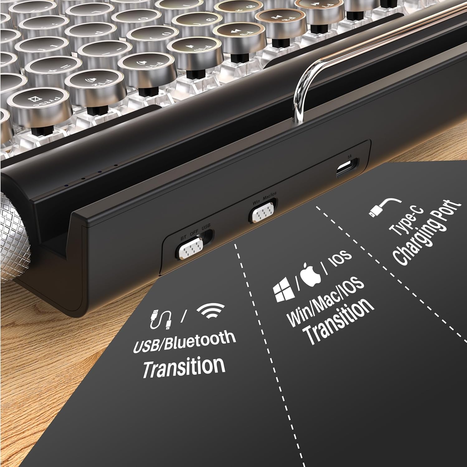 Taiahiro Retro Typewriter Bluetooth Mechanical Keyboard