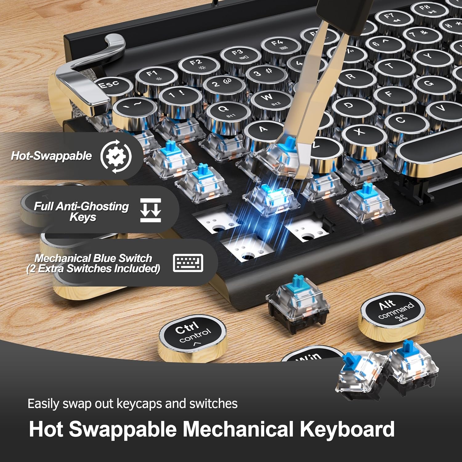 Taiahiro Retro Typewriter Bluetooth Mechanical Keyboard